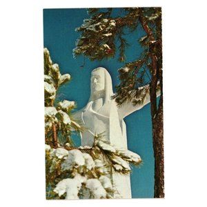 Vintage Postcard Christ Of The Ozarks Eureka Springs Arkansas Statue Religion